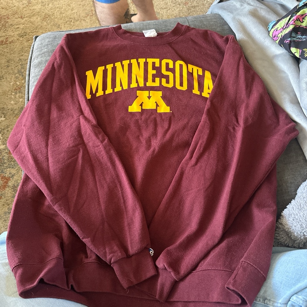 Champion Red and Yellow Crewneck Sweater